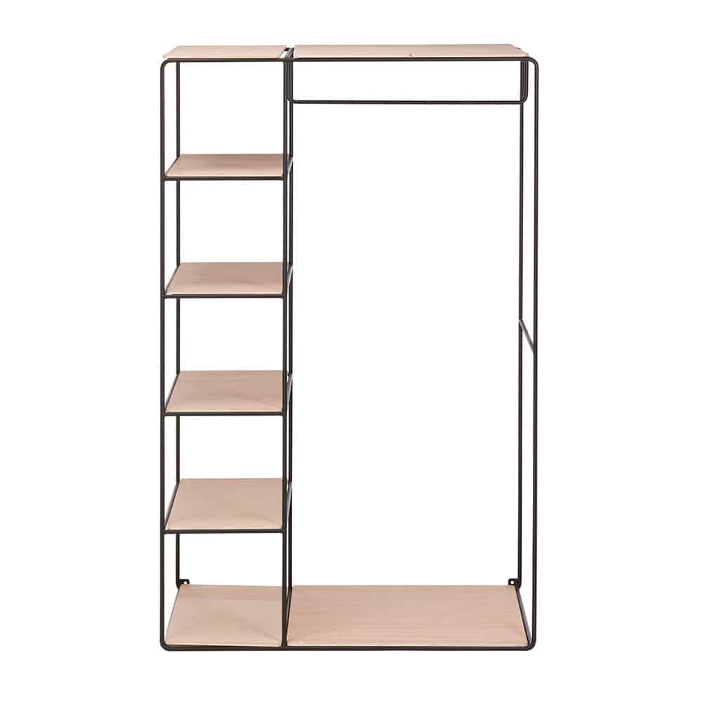 Anywhere Reolsystem - Tøjstativ med bøjlestang og hylder