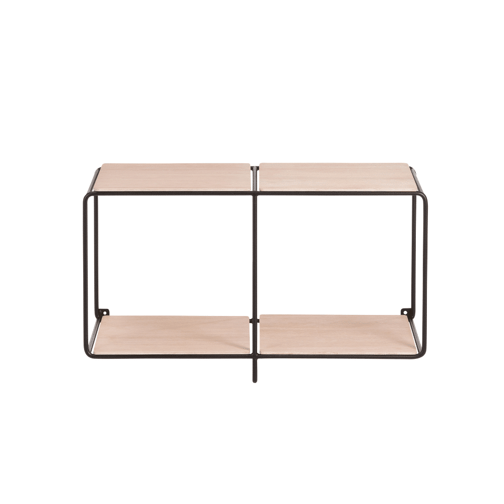 Anywhere Reolsystem - Væghængt reol med hylder i egetræ og bøjlestang